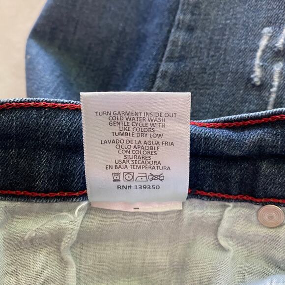 Angry Rabbit Modcloth Medium Wash Blue Skinny Jeans Distressed Size 26/3 EUC - Picture 5 of 9